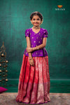 Red Divine Mango Traditional Pattu Pavadai Set