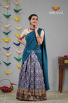 Blue Mughal Georgette Traditional Half Saree | Lehenga For Girls !!!