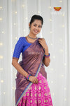 Pink Circle Peacock Traditional Half Saree | Lehenga For Girls !!!
