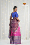 Pink Circle Peacock Traditional Half Saree | Lehenga For Girls !!!
