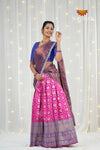 Pink Circle Peacock Traditional Half Saree | Lehenga For Girls !!!