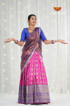Pink Circle Peacock Traditional Half Saree | Lehenga For Girls !!!