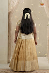 Gold Cherry Blossom Traditional Pattu Pavadai Set for Girls