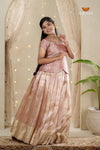 Pink Cherry Blossom Traditional Pattu Pavadai Set for Girls