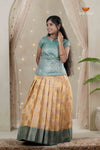 Yellow Climbing Rose Traditional Pattu Pavadai Set for Girls