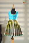 Green Copper Twin Leaf Baby Frock For Kids