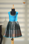 Dark Green Copper Twin Leaf Baby Frock For Kids