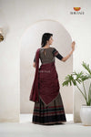 Gray Traditional Cotton Ripple Half Saree | Lehenga For Girls