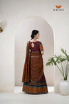 Maroon Traditional Cotton Ripple Half Saree | Lehenga For Girls