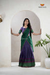 Purple Traditional Cotton Ripple Half Saree | Lehenga For Girls