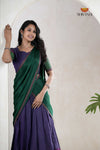 Purple Traditional Cotton Ripple Half Saree | Lehenga For Girls