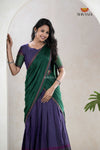 Purple Traditional Cotton Ripple Half Saree | Lehenga For Girls