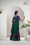 Purple Traditional Cotton Ripple Half Saree | Lehenga For Girls