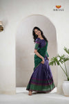 Purple Traditional Cotton Ripple Half Saree | Lehenga For Girls
