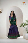 Purple Traditional Cotton Ripple Half Saree | Lehenga For Girls