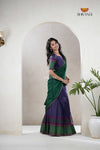 Purple Traditional Cotton Ripple Half Saree | Lehenga For Girls