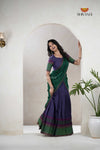 Purple Traditional Cotton Ripple Half Saree | Lehenga For Girls