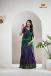 Purple Traditional Cotton Ripple Half Saree | Lehenga For Girls