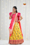 Yellow Peacock Dragon Traditional Half Saree | Lehenga For Girls !!!