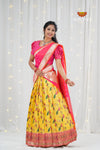 Yellow Peacock Dragon Traditional Half Saree | Lehenga For Girls !!!