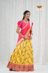 Yellow Peacock Dragon Traditional Half Saree | Lehenga For Girls !!!