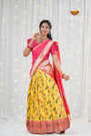Yellow Peacock Dragon Traditional Half Saree | Lehenga For Girls !!!