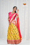 Yellow Peacock Dragon Traditional Half Saree | Lehenga For Girls !!!