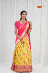 Yellow Peacock Dragon Traditional Half Saree | Lehenga For Girls !!!