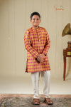 Ethnic Waer - Mustard Boys Mughal Jacquard Cotton Kurta Set !!!