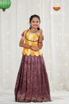 Festive Collection - Maroon Antique Wave Pattu Pavadai