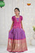 Festive Collection - Pink Satin Diamond Butta Pattu Pavadai For Girls !!!