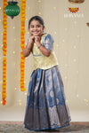 Festive Collection - Blue Tissue Garland Pattu Pavadai For Girls !!!