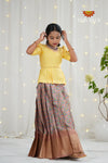 Festive Collection - Brown Flower Basket Pattu Pavadai !!!