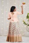 Festive Collection - Peach Flower Basket Pattu Pavadai !!!