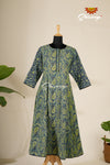 Green Mul Kali Kurti For Women -BA2701