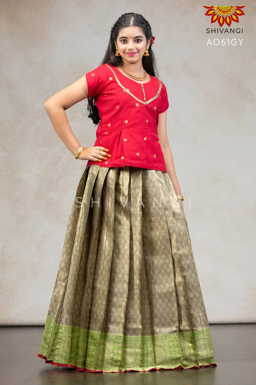 Pattu pavadai outlet dress material