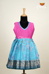 GirlsBlue chanderi FloralFrock !!!