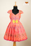 Girls Orange Floral Patola Frock !!1