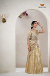 Gold Traditional Golden Wings Half Saree | Lehenga For Girls