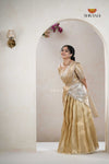 Gold Traditional Golden Wings Half Saree | Lehenga For Girls