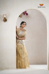 Gold Traditional Golden Wings Half Saree | Lehenga For Girls