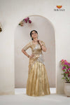 Gold Traditional Golden Wings Half Saree | Lehenga For Girls