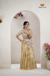 Gold Traditional Golden Wings Half Saree | Lehenga For Girls