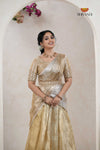 Gold Traditional Golden Wings Half Saree | Lehenga For Girls