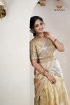 Gold Traditional Golden Wings Half Saree | Lehenga For Girls
