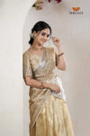 Gold Traditional Golden Wings Half Saree | Lehenga For Girls