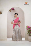 Sliver Traditional Golden WingsAlpha Half Saree | Lehenga For Girls