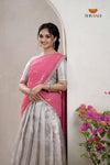 Sliver Traditional Golden WingsAlpha Half Saree | Lehenga For Girls