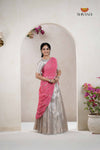 Sliver Traditional Golden WingsAlpha Half Saree | Lehenga For Girls
