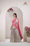 Sliver Traditional Golden WingsAlpha Half Saree | Lehenga For Girls